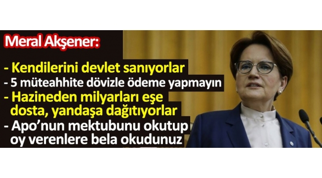 İYİ PARTİ GENEL BAŞKANI MERAL AKŞENERDEN ÖNEMLİ AÇIKLAMALAR !